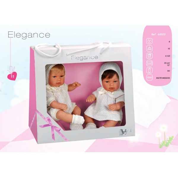 2 poupées jumelles elegance Arias -60023
