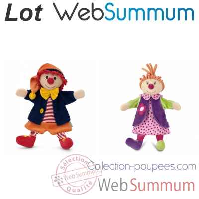 Monsieur et Madame Clown, marionnette a main -LWS-318