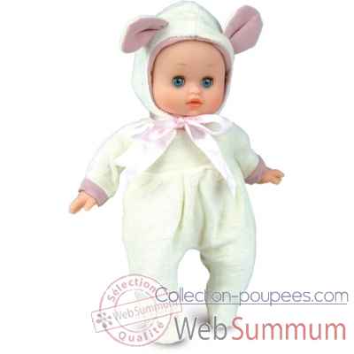 Bébé Petit Calin-28cm-blanc-Petit mouton-corps souple-yeux dormeurs-622895