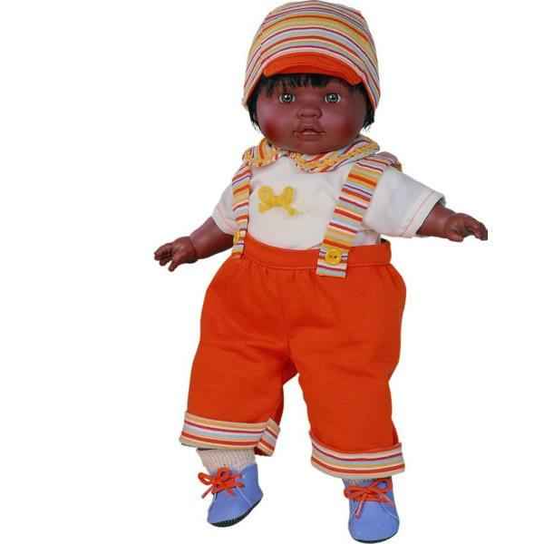 Poupon garçon africain Paola Reina pantalon rouge-1355