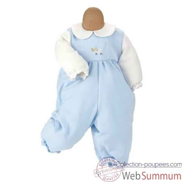 Kathe Kruse® - Vetement grenouillère bleu pour poupée bébé de 47 à 50 cm - 33876
