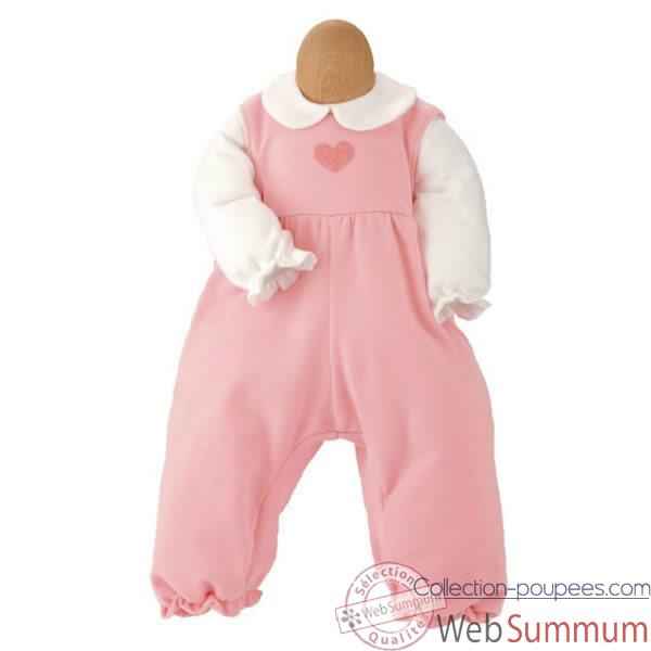 Kathe Kruse® - Vetement grenouillère rose pour poupée bébé de 38 à 43 cm - 33879